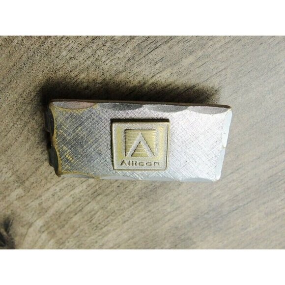 Allison Vintage Money Clip Stainless Steel Logo Silver Tone Worn - Picture 2 of 6